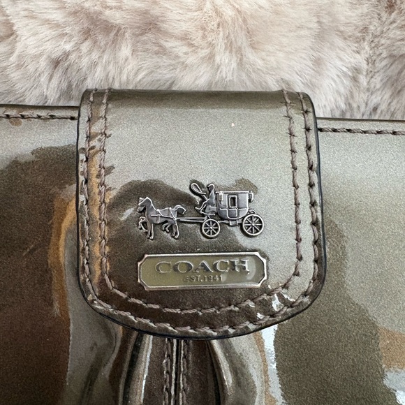 Coach Handbags - Vintage Coach Grey shiny patten Women's leather wallet